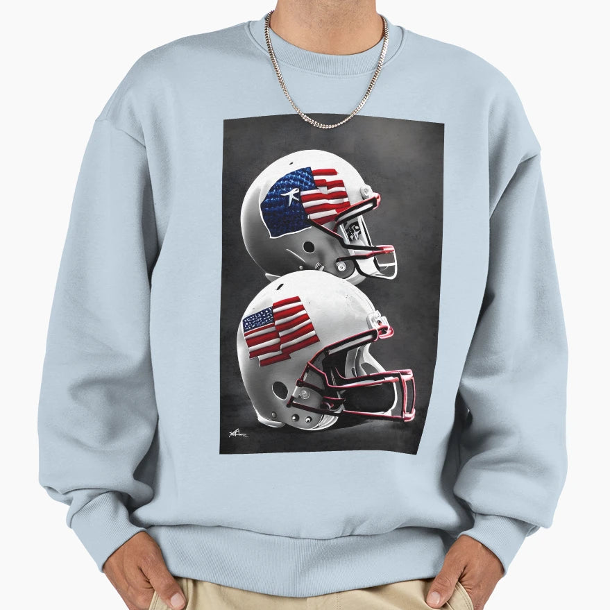 Football Helmets Paint Splatter Sweatshirt - Unique Graphic for Adults - T-Shirt, Sweatshirt, Hoodie