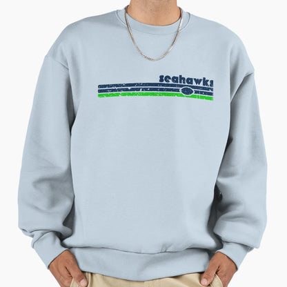 Seahawks 70S Stripe Sweatshirt - Fun Novelty Design Unisex - T-Shirt, Sweatshirt, Hoodie
