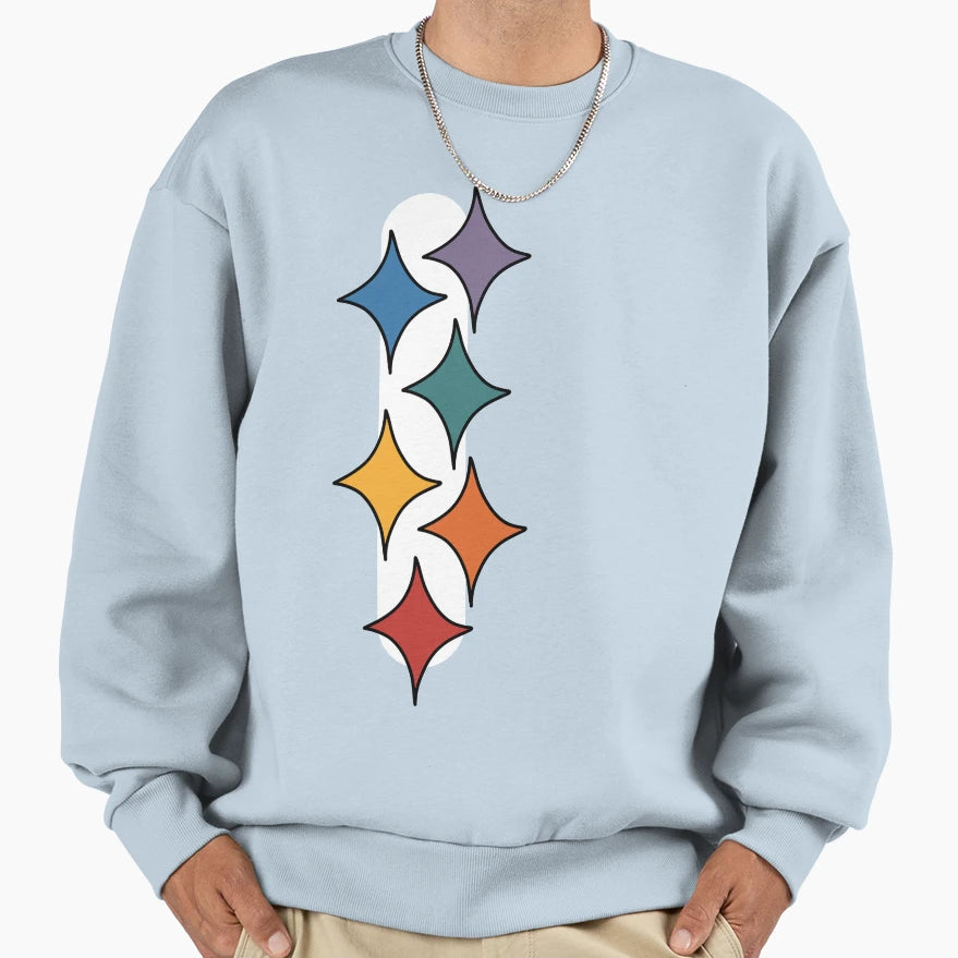 Rainbow Stars Sweatshirt - Fun Novelty Design Unisex - T-Shirt, Sweatshirt, Hoodie