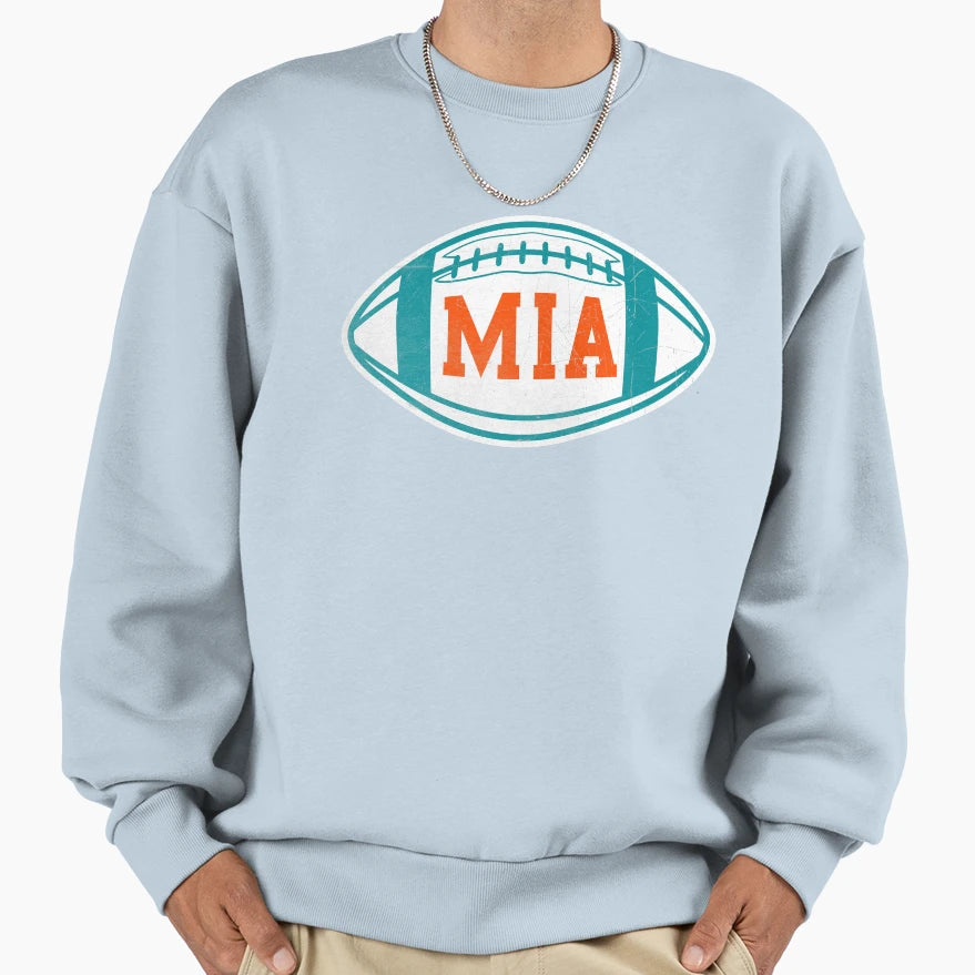 Miami Throwback Football Sweatshirt - Aesthetic Graphic for Adults - T-Shirt, Sweatshirt, Hoodie