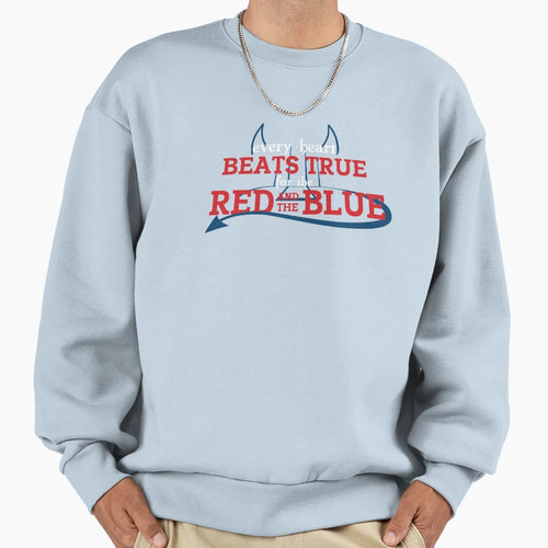 Every Heart Beats True Red And Blue Sweatshirt - Aesthetic Graphic Unisex - T-Shirt, Sweatshirt, Hoodie