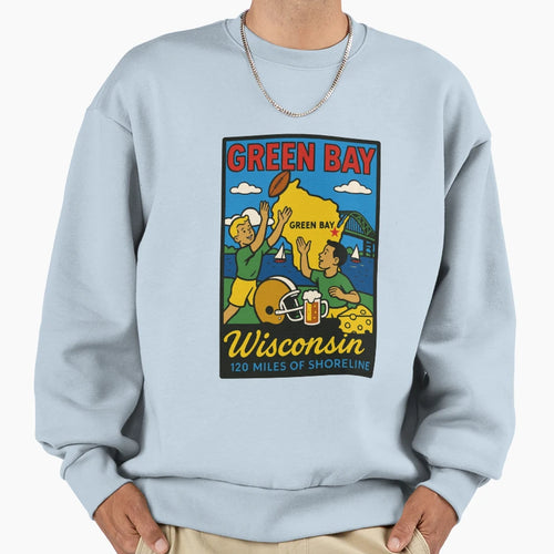 Green Bay Wisconsin Decal Sweatshirt - Aesthetic Graphic Men Women - T-Shirt, Sweatshirt, Hoodie