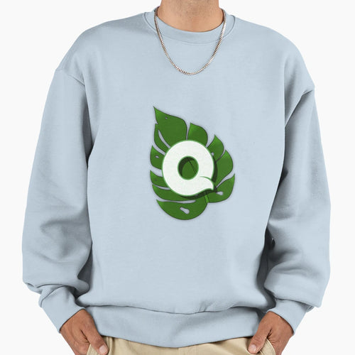 Monstera Leaf Letter Q Sweatshirt - Minimalist Print Unisex - T-Shirt, Sweatshirt, Hoodie