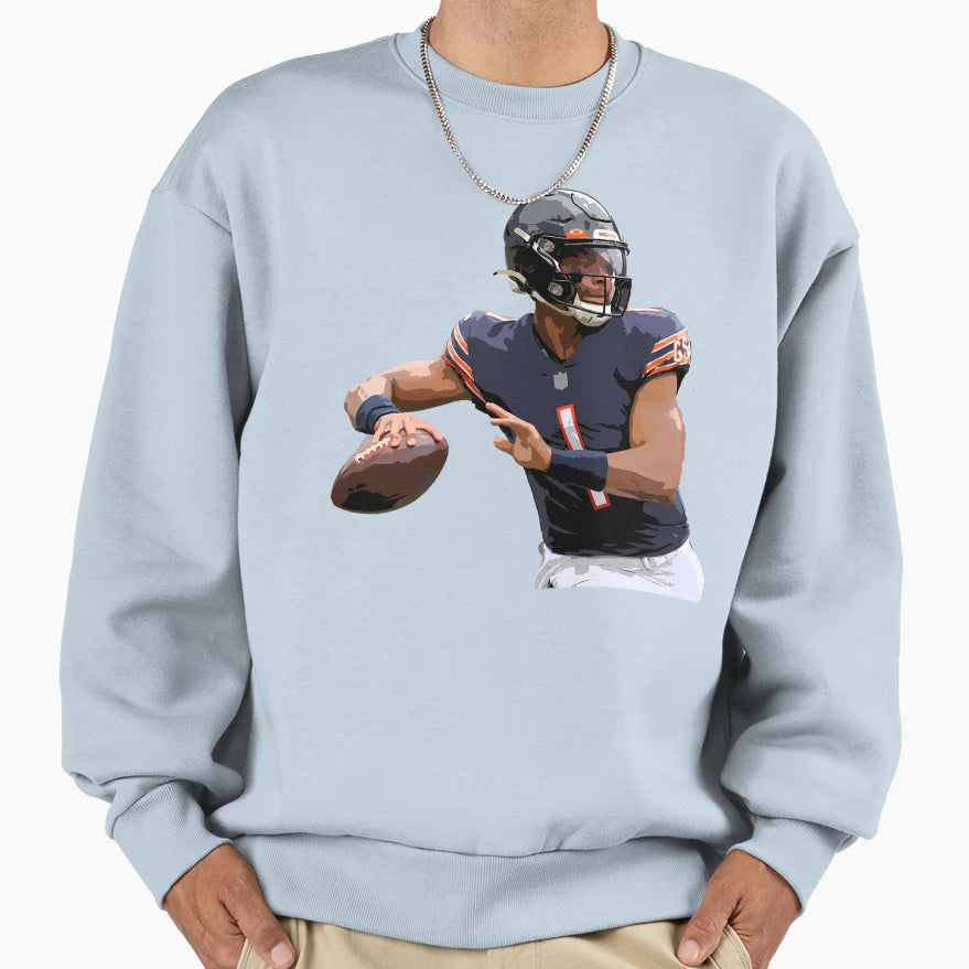 Justin Fields Sweatshirt - Minimalist Print Unisex - T-Shirt, Sweatshirt, Hoodie