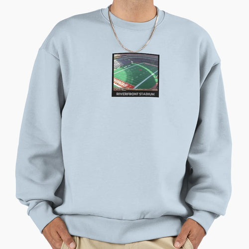 Riverfront Stadium Black Sweatshirt - Streetwear Style for Adults - T-Shirt, Sweatshirt, Hoodie