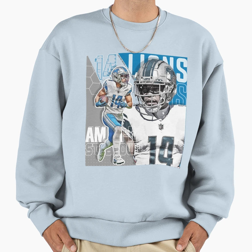 Amon Sport Ra St Brown Football Lions Sweatshirt - Novelty Apparel Unisex - T-Shirt, Sweatshirt, Hoodie