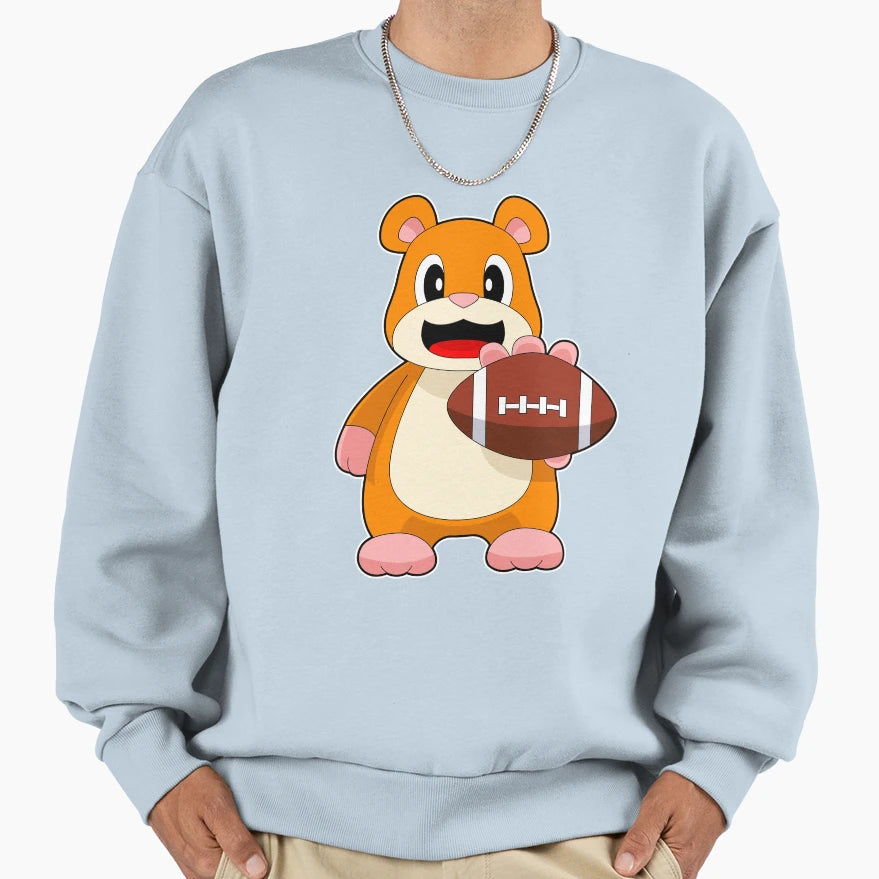 Hamster American Football Sports Sweatshirt - Novelty Apparel for Adults - T-Shirt, Sweatshirt, Hoodie