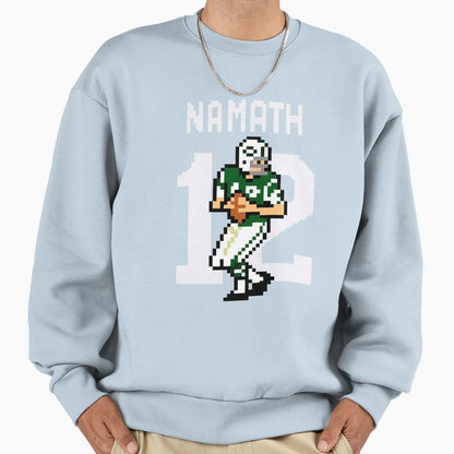 Joe Namath New York Pixel Art Sweatshirt - Trendy Graphic for Adults - T-Shirt, Sweatshirt, Hoodie