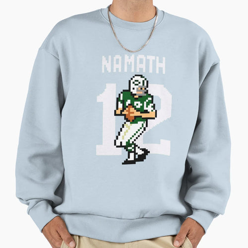 Joe Namath New York Pixel Art Sweatshirt - Trendy Graphic for Adults - T-Shirt, Sweatshirt, Hoodie