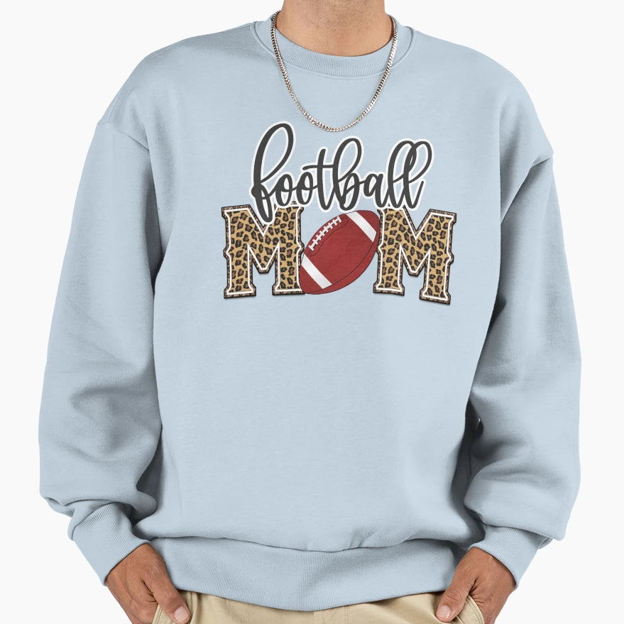 Football Mom Leopard Proud Womens T-Shirt - Graphic Print Men Women - T-Shirt, Sweatshirt, Hoodie