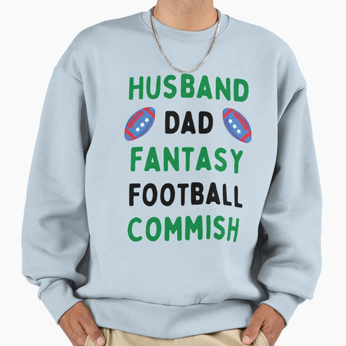 Husband Dad Fantasy Football Sweatshirt - Trendy Graphic for Adults - T-Shirt, Sweatshirt, Hoodie