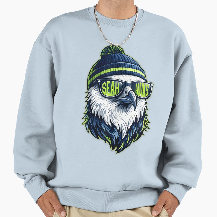 Seattle Seahawk Eagle Sunglasses Sweatshirt - Streetwear Style for Adults - T-Shirt, Sweatshirt, Hoodie