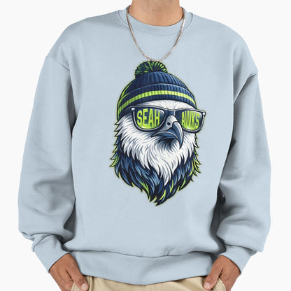 Seattle Seahawk Eagle Sunglasses Sweatshirt - Streetwear Style for Adults - T-Shirt, Sweatshirt, Hoodie