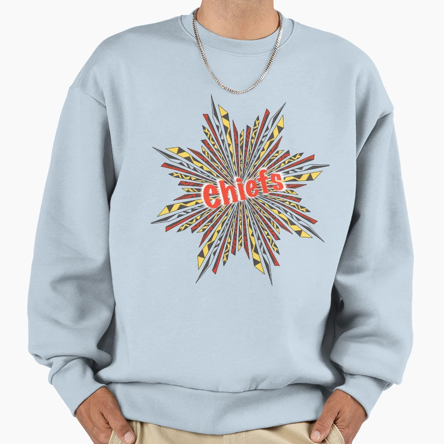 Chiefs Psychedelic Mandela Star Sweatshirt - Fun Novelty Design Unisex - T-Shirt, Sweatshirt, Hoodie
