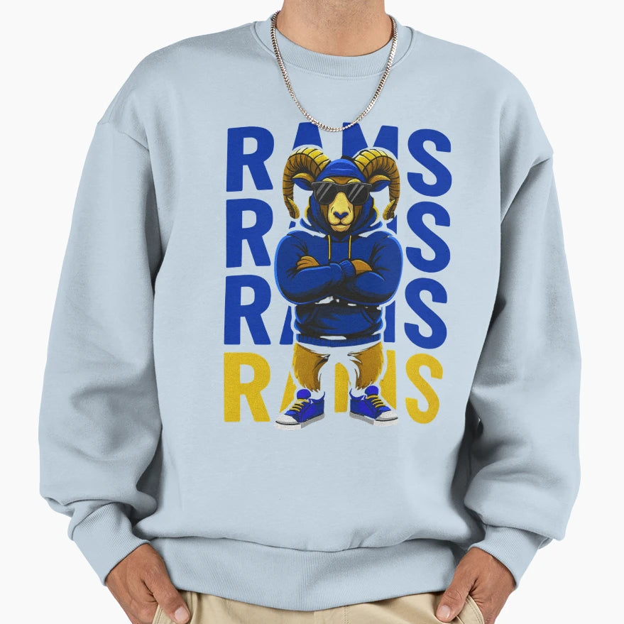 Rams Whose House Ram Game Day Sweatshirt - Casual Everyday Wear Unisex - T-Shirt, Sweatshirt, Hoodie