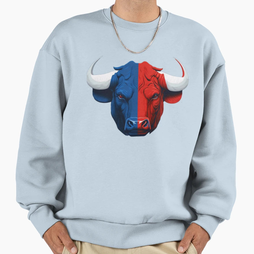 Blue And Red Sweatshirt - Streetwear Style for Adults - T-Shirt, Sweatshirt, Hoodie