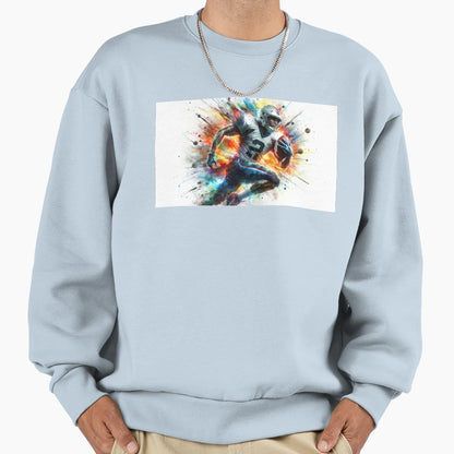 American Football Player Watercolor Sweatshirt - Trendy Graphic for Adults - T-Shirt, Sweatshirt, Hoodie