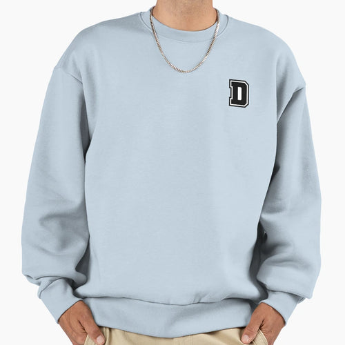 Black D Stylized Initial Alphabet Sweatshirt - Minimalist Print Unisex - T-Shirt, Sweatshirt, Hoodie