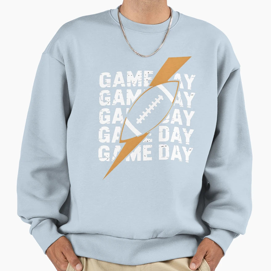 Game Day Football Lightning Dynamic T-Shirt - Minimalist Print for Adults - T-Shirt, Sweatshirt, Hoodie