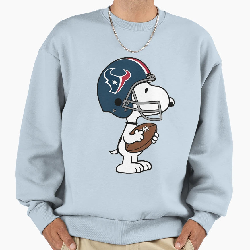 Snoopy Houston Texans Game Day Sweatshirt - Minimalist Print for Adults - T-Shirt, Sweatshirt, Hoodie