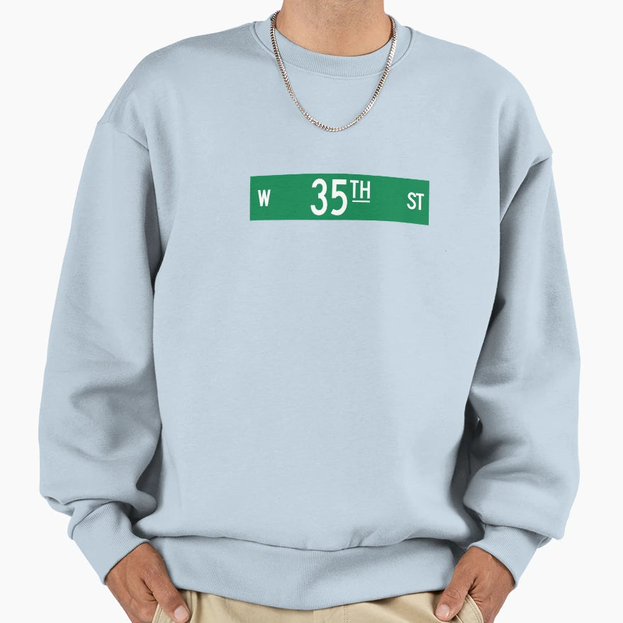 35Th Street Chicago Street Sign Sweatshirt - Novelty Apparel for Adults - T-Shirt, Sweatshirt, Hoodie