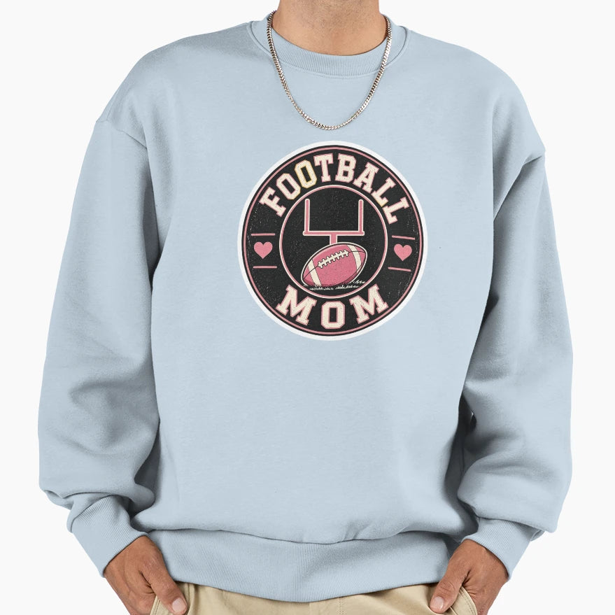 Football Mom Badge Sweatshirt - Graphic Print Unisex - T-Shirt, Sweatshirt, Hoodie