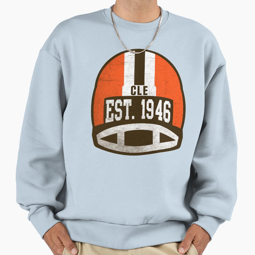 Cleveland Throwback Football Sweatshirt - Casual Everyday Wear Unisex - T-Shirt, Sweatshirt, Hoodie