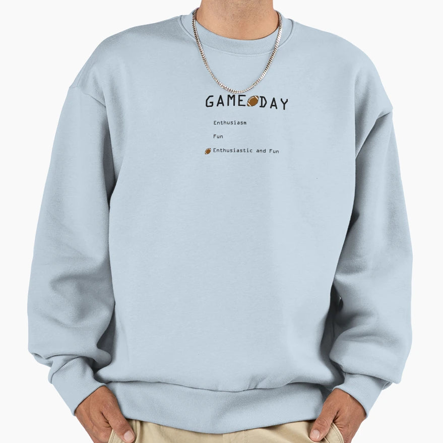 Football Game Day Sweatshirt - Minimalist Print Men Women - T-Shirt, Sweatshirt, Hoodie
