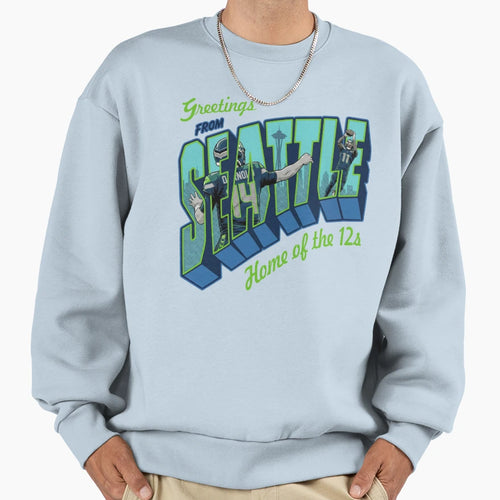 Greetings From Seattle Sweatshirt - Custom Art Print for Adults - T-Shirt, Sweatshirt, Hoodie