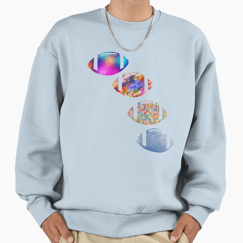 Colorful American Football Sweatshirt - Fun Novelty Design for Adults - T-Shirt, Sweatshirt, Hoodie