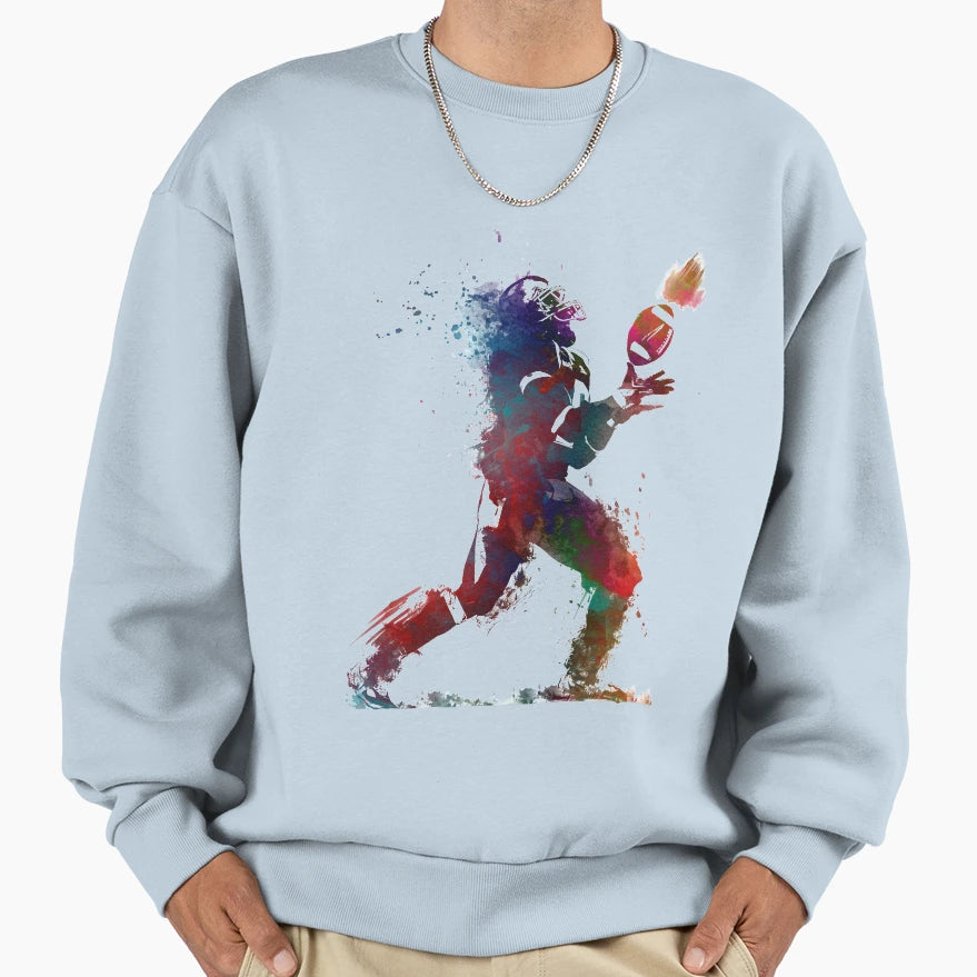 American Football Player 2 Sport Sweatshirt - Minimalist Print Men Women - T-Shirt, Sweatshirt, Hoodie