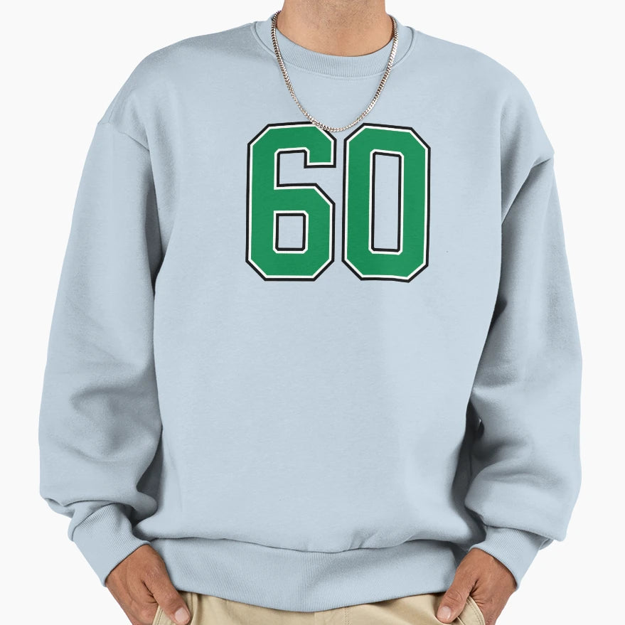 60 Number Green Lucky Sports Sixty Sweatshirt - Aesthetic Graphic Men Women - T-Shirt, Sweatshirt, Hoodie