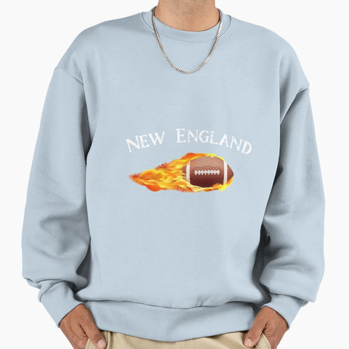 Football New England Ball Fire Sweatshirt - Custom Art Print for Adults - T-Shirt, Sweatshirt, Hoodie