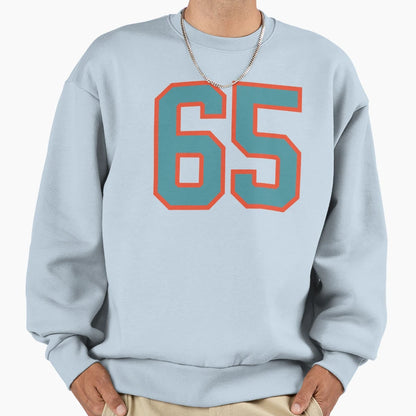 65 Number Aqua Orange Lucky Sports Sweatshirt - Novelty Apparel Men Women - T-Shirt, Sweatshirt, Hoodie