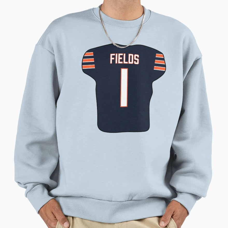 Justin Fields Jersey Sweatshirt - Aesthetic Graphic Men Women - T-Shirt, Sweatshirt, Hoodie