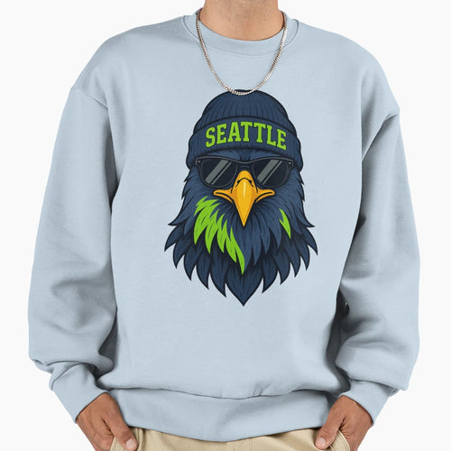 Seattle Seahawk Fan Art Sweatshirt - Minimalist Print Unisex - T-Shirt, Sweatshirt, Hoodie