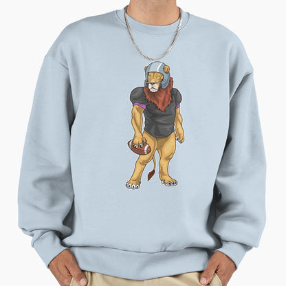 Lion American Football Sports Sweatshirt - Minimalist Print Unisex - T-Shirt, Sweatshirt, Hoodie
