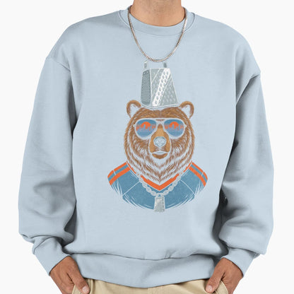 Bear Cheese Grater Hat Sunglasses Sweatshirt - Streetwear Style for Adults - T-Shirt, Sweatshirt, Hoodie