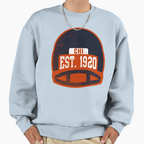 Chicago Throwback Football Helmet Sweatshirt - Fun Novelty Design Men Women - T-Shirt, Sweatshirt, Hoodie