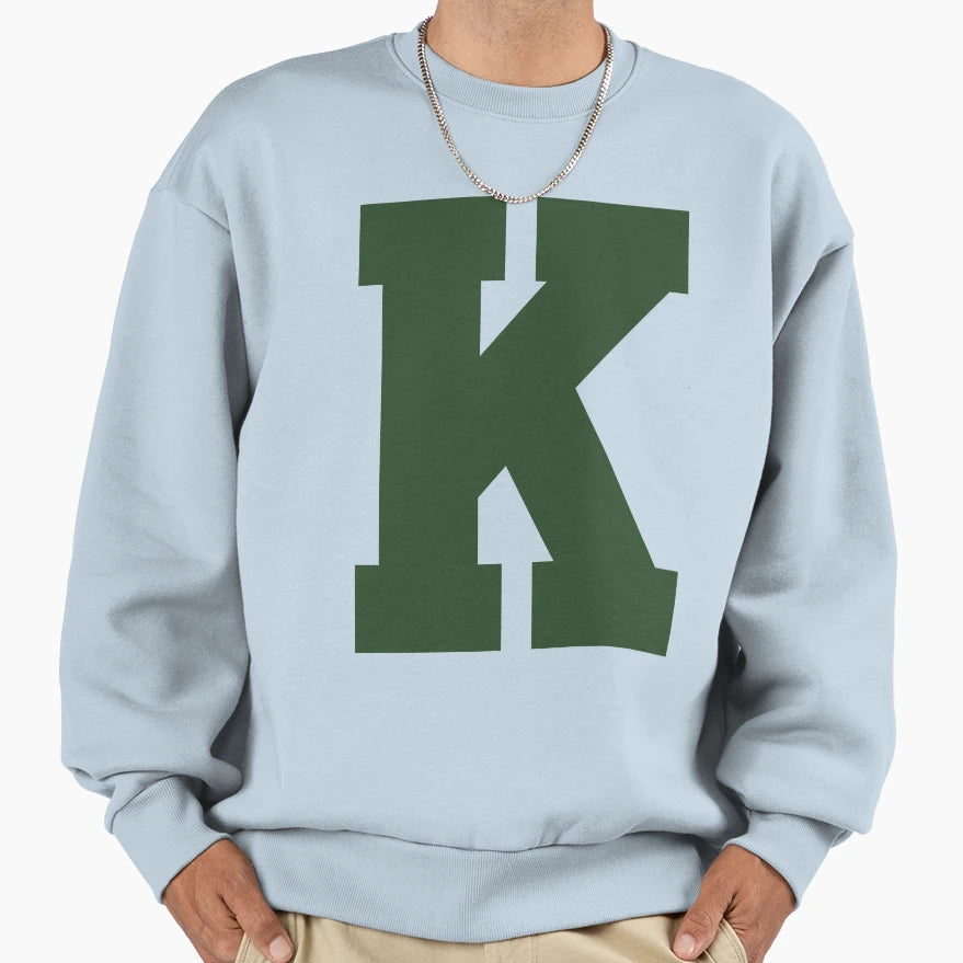 Alphabet Green K Sports Letter K Sweatshirt - Fun Novelty Design Unisex - T-Shirt, Sweatshirt, Hoodie