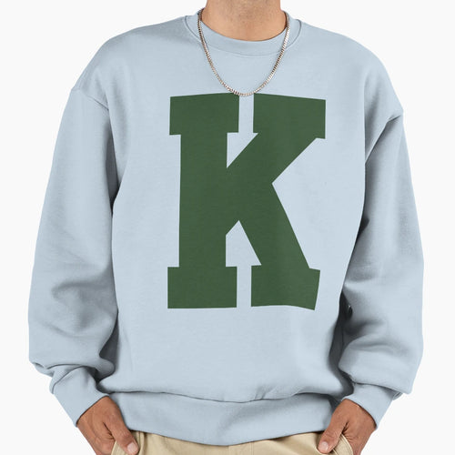 Alphabet Green K Sports Letter K Sweatshirt - Fun Novelty Design Unisex - T-Shirt, Sweatshirt, Hoodie