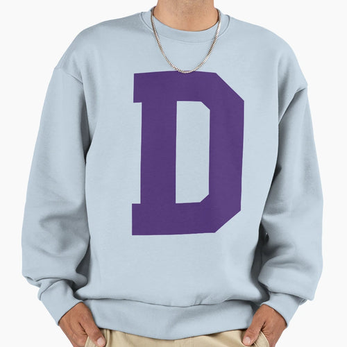 Alphabet Purple D Sports Letter D Sweatshirt - Aesthetic Graphic Men Women - T-Shirt, Sweatshirt, Hoodie