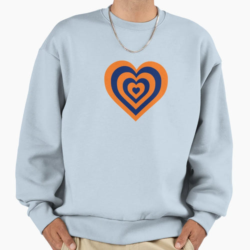 Blue And Orange Powerpuff Heart Sweatshirt - Custom Art Print Men Women - T-Shirt, Sweatshirt, Hoodie