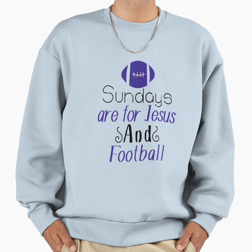 Sundays Are Jesus And Footbal T-Shirt - Unique Graphic for Adults - T-Shirt, Sweatshirt, Hoodie