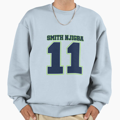 Smith Njigba Jersey Letter Number Sweatshirt - Minimalist Print Men Women - T-Shirt, Sweatshirt, Hoodie