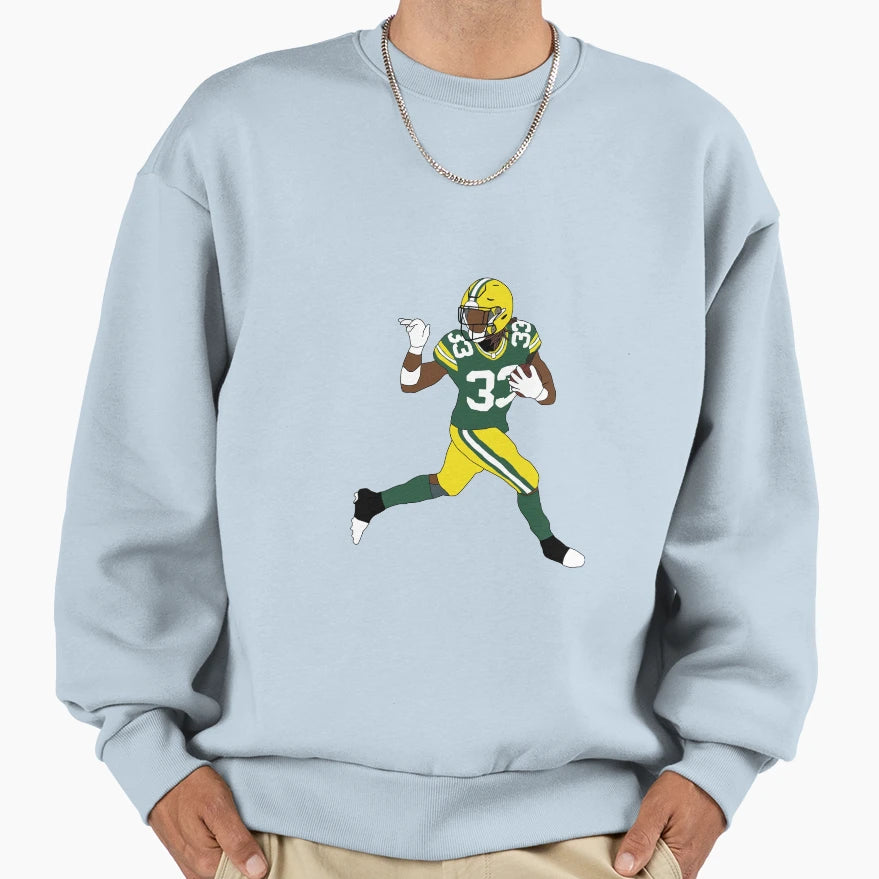 Green Bay Packers Aaron Jones Sweatshirt - Graphic Print Men Women - T-Shirt, Sweatshirt, Hoodie