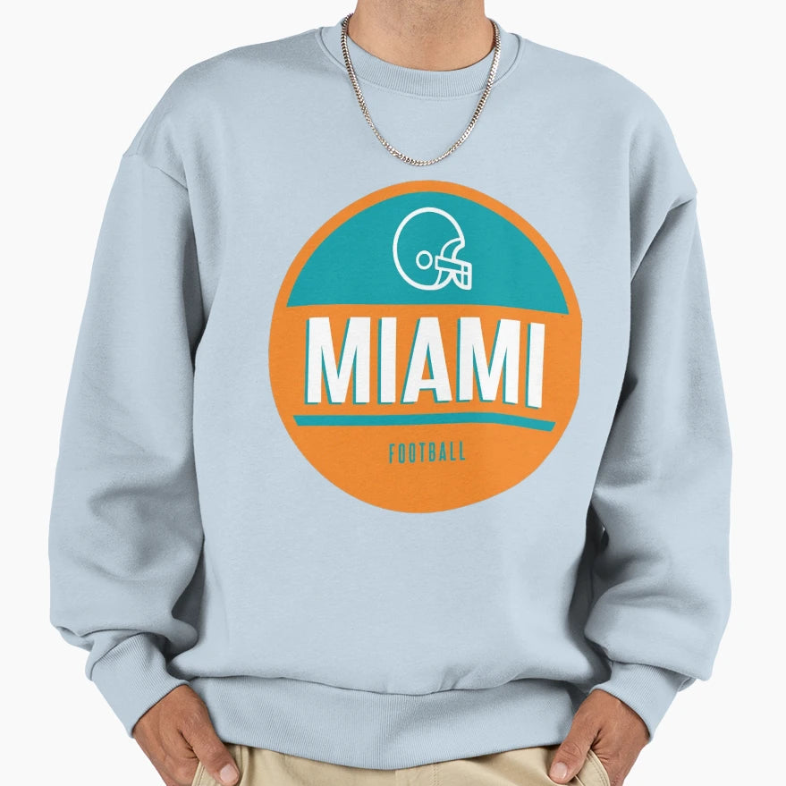 Football Miami Dolphins Sweatshirt - Minimalist Print Unisex - T-Shirt, Sweatshirt, Hoodie