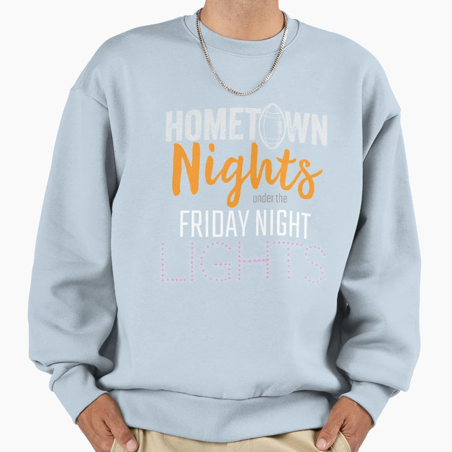 Hometown Nights Under Lights Sweatshirt - Minimalist Print Men Women - T-Shirt, Sweatshirt, Hoodie