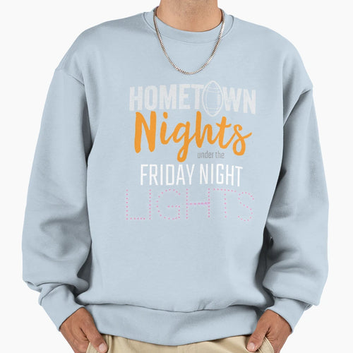 Hometown Nights Under Lights Sweatshirt - Minimalist Print Men Women - T-Shirt, Sweatshirt, Hoodie
