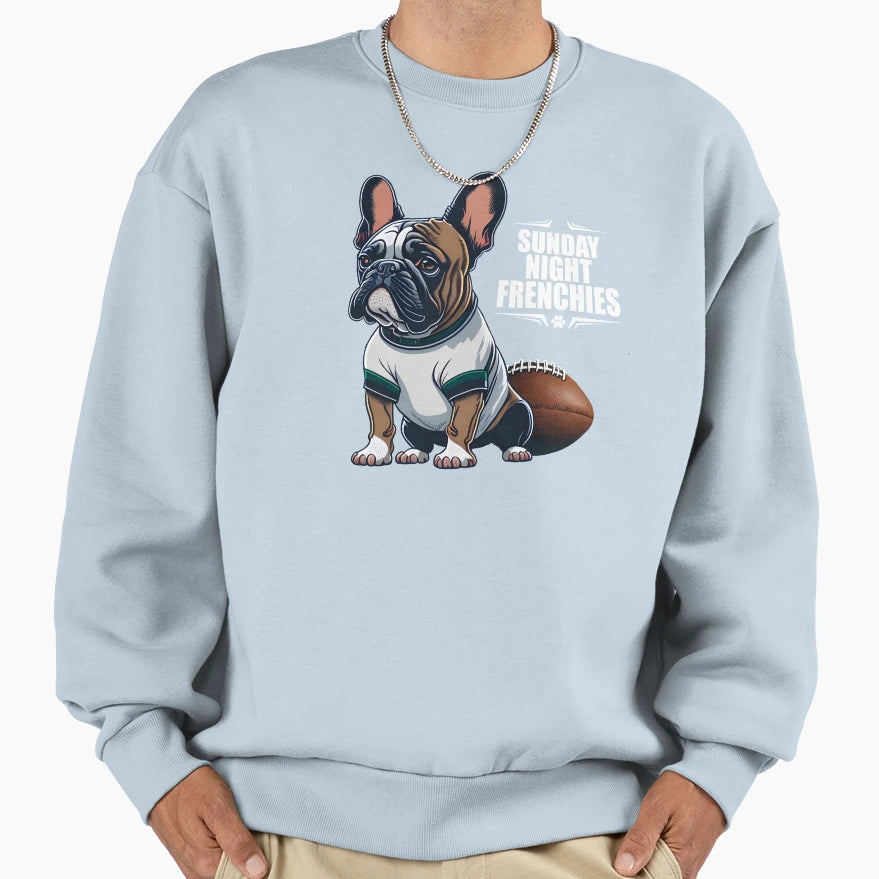 Football French Bulldog Jersey Sunday Sweatshirt - Minimalist Print Unisex - T-Shirt, Sweatshirt, Hoodie